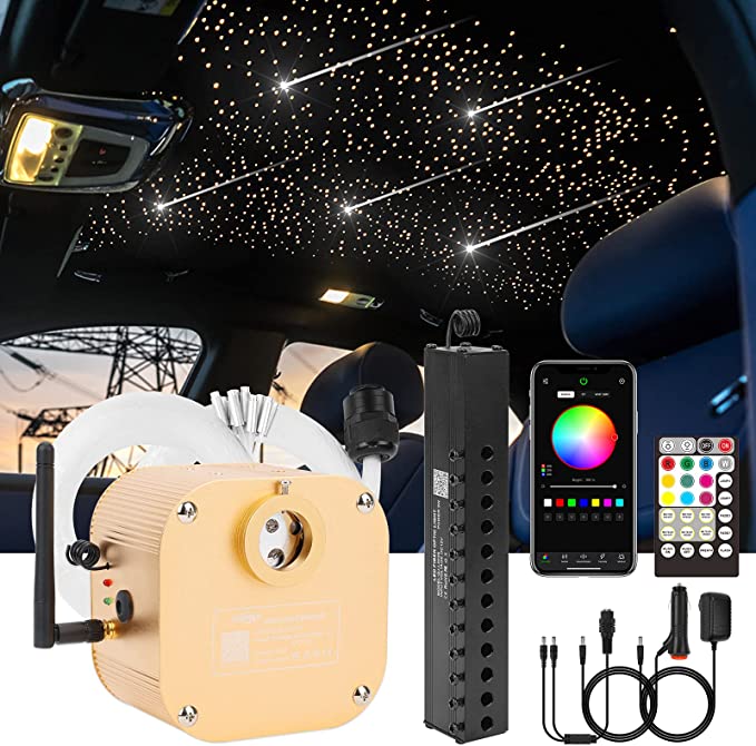 16W Twinkle RGBW Rolls Royce Starlight Headliner Kit with Shooting Stars | SanliLED.shop