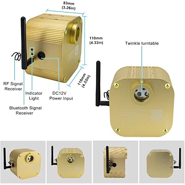 16W Twinkle RGBW LED Fiber Optic Light Source for Rolls Royce Starlight Headliner Kit with Bluetooth APP