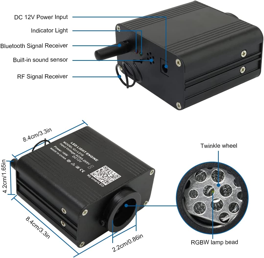 16W Smart Twinkle+RGBW Rolls Royce Headliner Lights with Shooting Stars for Car, Truck, SUV or Yacht, Boat