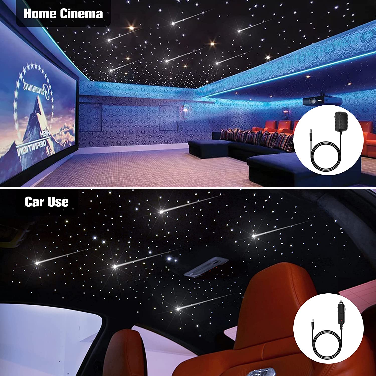 2x6W Twinkle Rolls Royce Star Headliner, RGBW Star Headliner Kit with Shooting Stars | SanliLED.shop