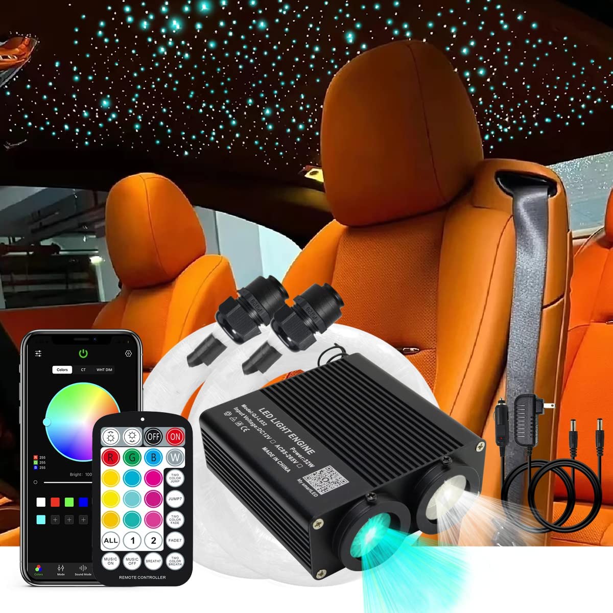 2*16W Dual Color Rolls Royce Star Ceiling Kit for Car Truck SUV or Home Theaters | SanliLED.shop