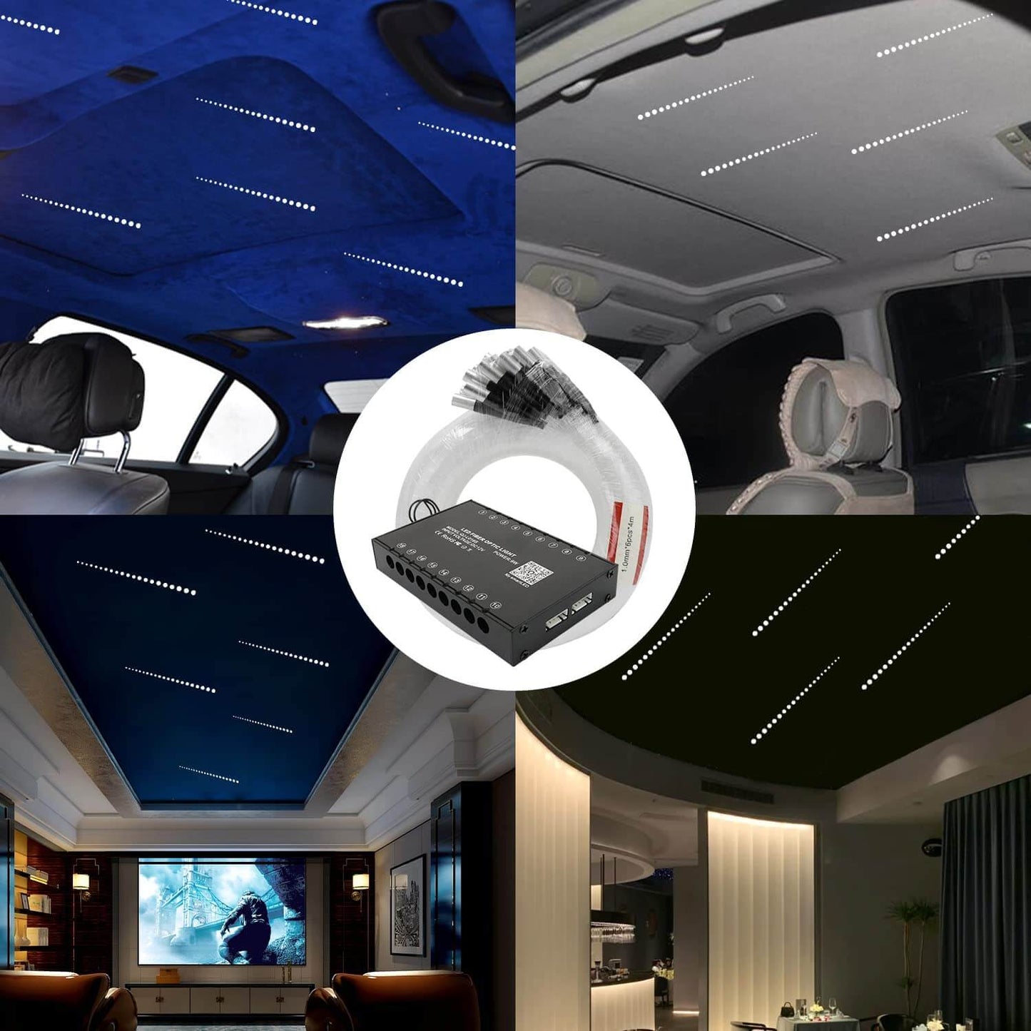 9W White Shooting Star Headliner Kit with Bluetooth APP/RF Remote Control | SanliLED.shop