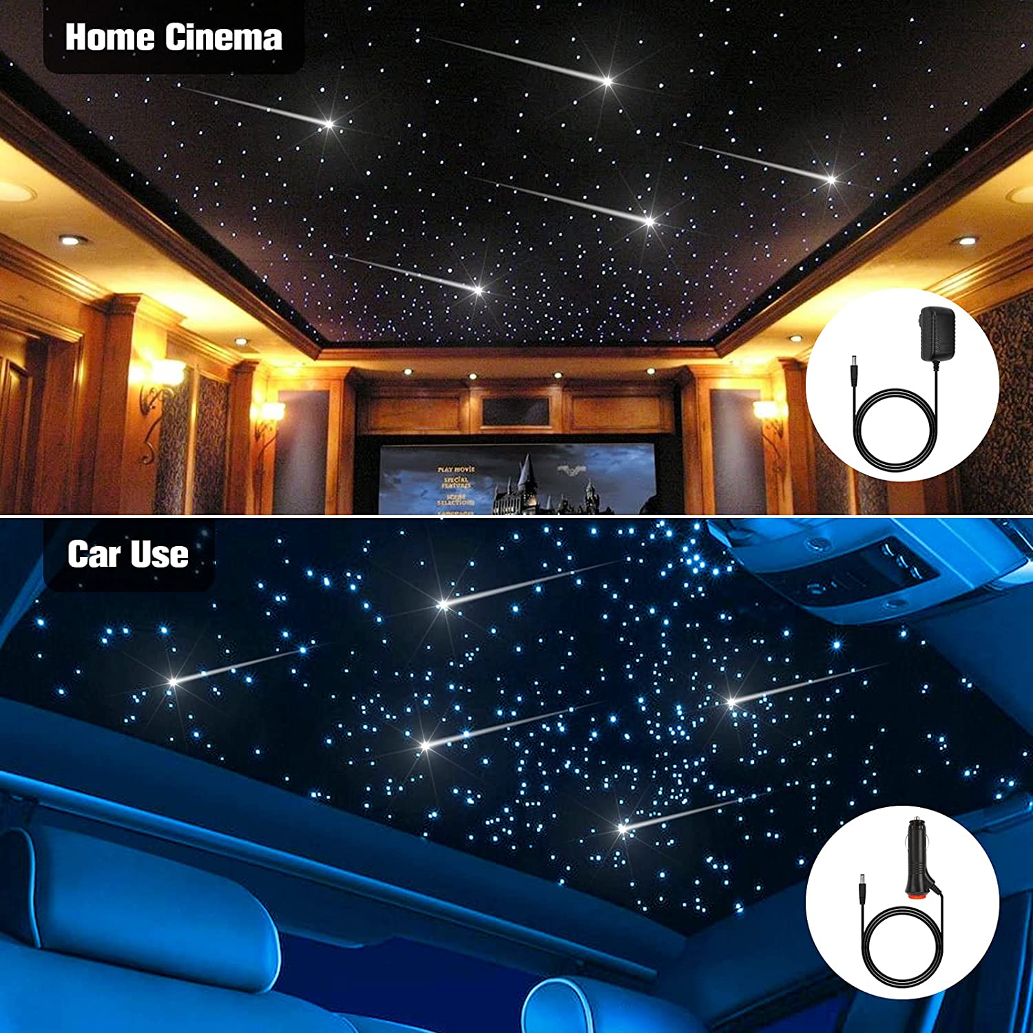 12W Shooting Star Headliner Kit (Star Ceiling +Shooting Stars) for Car Truck, Yacht Boat & Home Theaters | SanliLED.shop